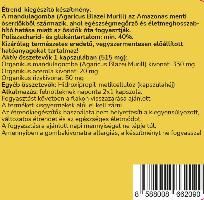 BIO Mandulagomba kivonat (Agaricus Blazei Murill) - Image 2