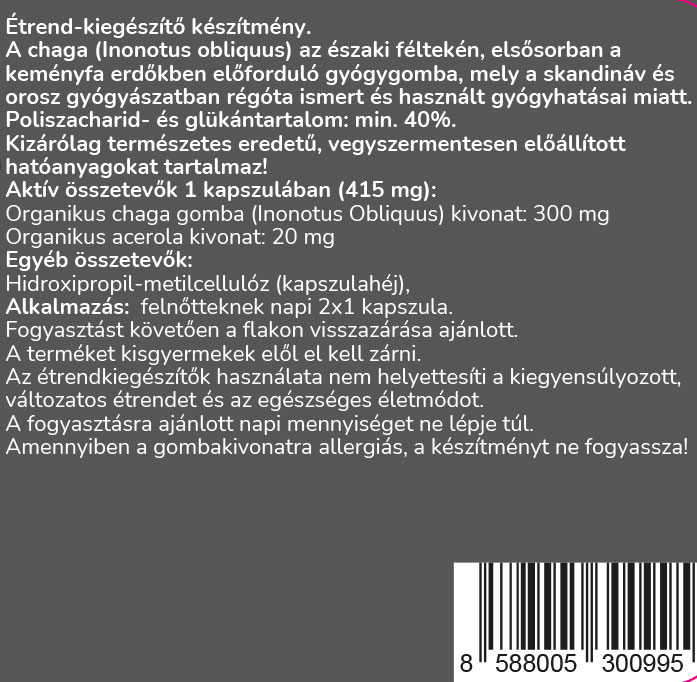 BIO Hamvaskéreg gomba (Chaga) kivonat - Image 2