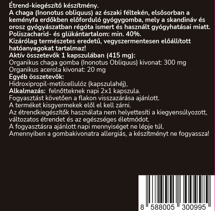 Hamvaskéreg gomba kivonat (Chaga) - Image 2