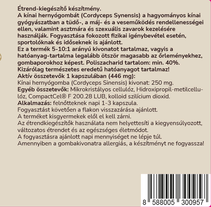 Kínai hernyógomba kivonat (Cordyceps sinensis) - Image 2