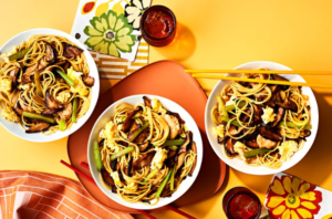 Shiitake Lo mein spagetti