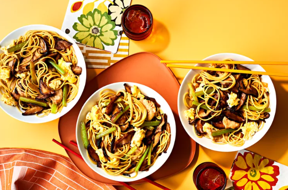 Shiitake Lo mein spagetti